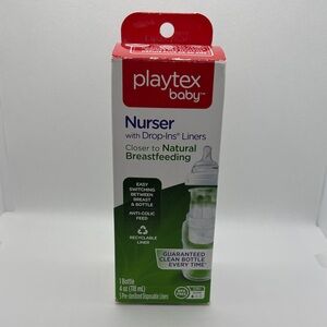 Playtex Baby Nurser with Drops-Ins Liners One Bottle 4 OZ Five Liners 0M +